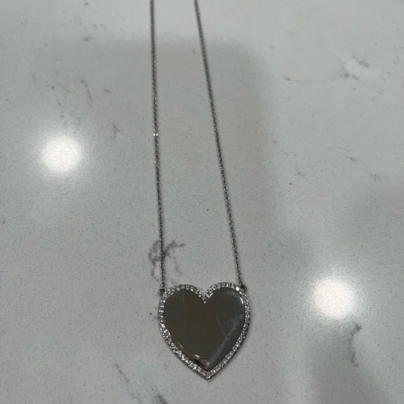 Silver XL You Have My Heart Pave Pendant Necklace - Picture 3 of 3